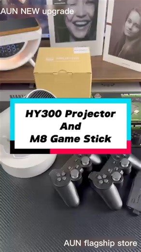 AUN 2026 New HY300pro Mini Portable Smart LED Projector HDMI 1080P Full HD 4K 6000 Lumens for Phone and Laptop with Speaker Android 13 Wireless WiFi Bluetooth Multi Angle Projection Full HD Projection With Screen Mini Smart Home Theater Media Player | Lazada PH