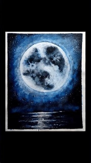 Glowing Full Moon Painting Tutorial #painting #tutorial #art #moon #acrylicpainting