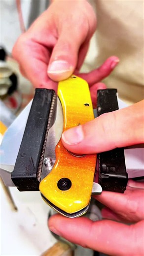 Pocket Clip Inlay on Custom Knife Scales — Epoxy Resin Knife Art