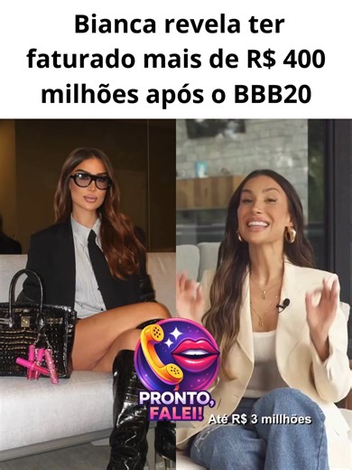 🚨 BBB que virou negócio! @bianca contou que seu faturamento passou dos R$ 400 milhões depois do reality, graças a uma estratégia bem planejada com sua marca. . . . (Reprodução: internet ) . . . #famosos #fofocas #entretenimento