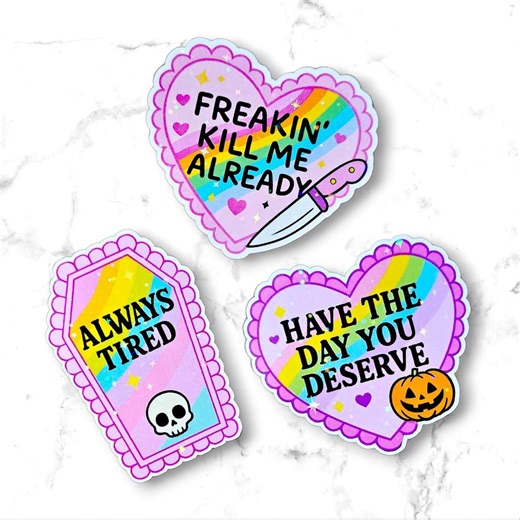 Sarcastic Dark Humor Stickers: Funny Pastel Vinyl Decals - Waterproof - Etsy Canada