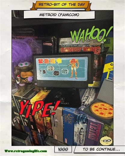 🎮 RETRO-BIT OF THE DAY: METROID (FAMICOM) 🧡 Today we’re blasting off into one of the most iconic adventures ever to hit Nintendo hardware—Metroid! This time, showcased on a famiclone setup, complete with that classic Japanese intro screen and all the 8-bit atmosphere that defined an entire genre. Step into the power suit of intergalactic bounty hunter Samus Aran and explore the labyrinthine world of Planet Zebes—a place filled with eerie corridors, hidden upgrades, and the birth of what we now