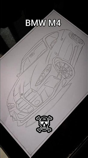BMW M4 Drawing☠️🥶#shorts #bmw #drawing #art #car #trending #youtubeshorts