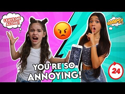 PRANKING MY SISTER & ANNOYING HER FOR 24 HOURS!! JASMINE AND BELLA