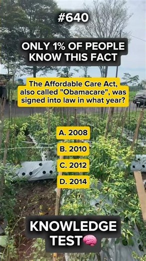 The Affordable also called "Obamacare", was signed into law in what year? #trivia #usa #trump