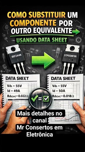 Como substituir um componente com ajuda do data sheet