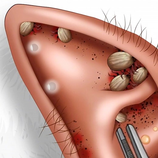 ASMR # ear cleaning 👂# flea parasite removal