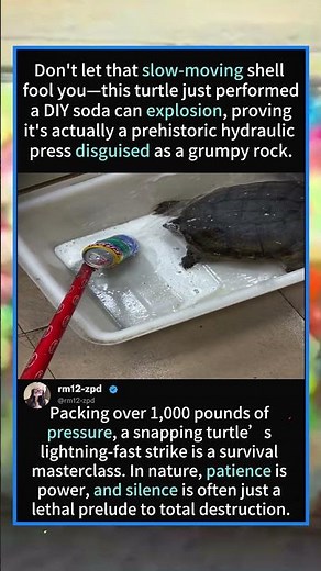 This Snapping Turtle is a Literal Hydraulic Press! 🐢💥🥫#SnappingTurtle #BiteForce #NatureIsMetal