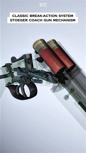 STOEGER COACH GUN (3D) | Break-Action Shotgun Mechanism #shorts