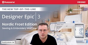 Introducing the HUSQVARNA VIKING EPIC 3 – Nordic Frost. Where innovation meets elegance. This limited Nordic Frost edition of the EPIC 3 delivers breathtaking style with powerhouse performance. Featuring advanced smart technology, an extra-large sewing and embroidery area, and precise stitch control, this machine is designed for makers who want it all—beauty, power, and creativity without limits. Stunning Nordic Frost finish, Industry-leading sewing & embroidery features, Perfect for quilting, g