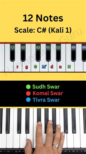 Representation of 12 notes on harmonium & piano #harmoniumguru | Harmonium Guru