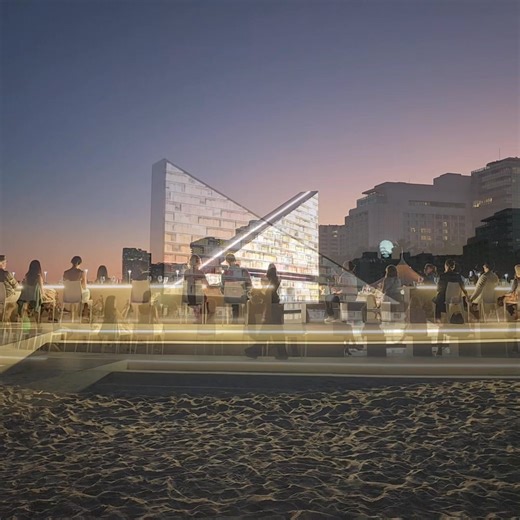 Last night we went to a temporary art installation called The Library of us, by Es Devlin. It was on the beach at Faera just north of where we are staying on Miami Beach. The artist built the open air installation just for Miami Art Week from the books that shaped her. The giant illuminated bookshelf, stacked with 4,200 books, was designed as an invitation to visitors to sit, read and think. It was incredibly moving. It rotated very slowly whilst a violinist played beautiful music and a voice na