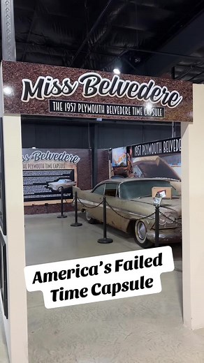 This is Miss Belvedere, a car that ended up being America’s failed time capsule in Tulsa, Oklahoma. This car is now on display at Historic Auto Attractions museum in Roscoe, Illinois. #missbelvedere #cars #tulsa #fail #carsoftiktok #history