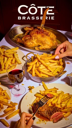 Let the Frites FLOW. We’ve gone back to brasserie. We’re returning to what matters: bold, honest cooking, real French produce and a memorable experience. From today, our frites are a free-flowing centrepiece for you to indulge in. Unlimited top ups, crispy, golden, glorious. This is just one of the many changes we’ve made to give back more to you. This is Côte Brasserie. | Côte