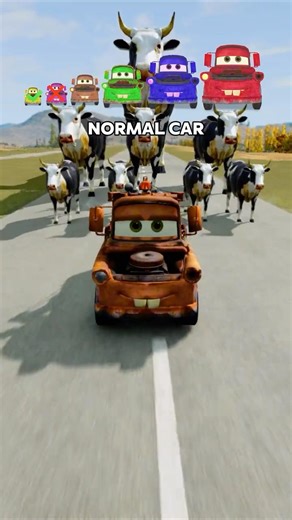 Big & Small Tow Mater vs Big Cows