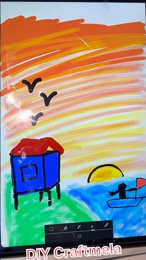 How to Make Easy Scenery Drawing on Tablet ✏️ | Tablet Drawing Tutorial #shorts