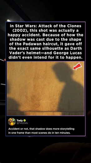 In Attack of the Clones (2002), Lucas foreshadowed Darth Vader in one shot, Anakin hadn't fallen yet