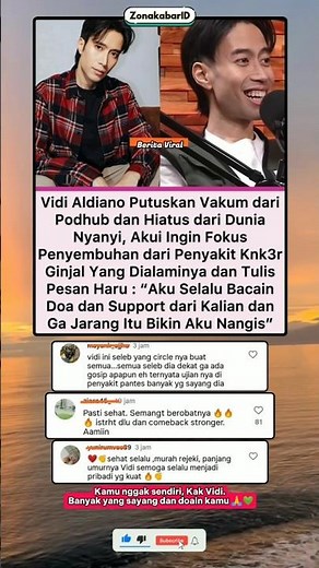 Fokus Sembuh, Vidi Aldiano Pilih Jeda dari Dunia Hiburan ❤️ #beritaviral #beritaartis #zonakabarid
