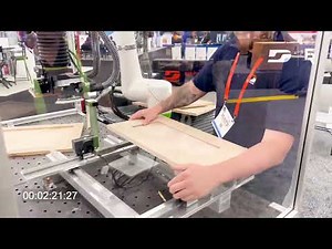 Automated cabinet door sanding cell with Dynabrade + FerRobotics ACF-Kit