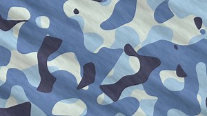 Blue Army Camouflage Background loop. Navy Military Camo Clothing Texture. Seamless Combat Uniform.