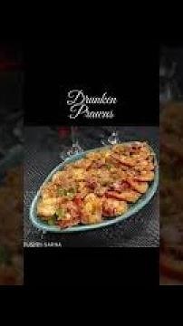 Drunken Prawns with tails intact!