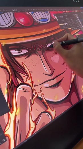 🔥Portgas D. Ace ♠️ Vector Drawing #onepiece #ace #luffy #origamigne #trend #artistsoftiktok #art #viral #drawing #illustrator #vector #manga #anime #fypシ #fyp #fy #pourtoi #onepieceedit