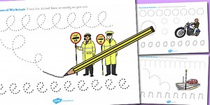 Road Safety Pencil Control Worksheets