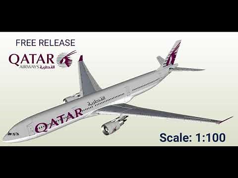 Qatar Airways Airbus A330 papercraft free release | PCIG Models