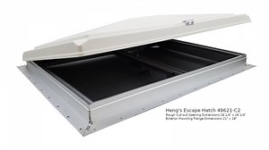 17 x 24 RV Escape Hatch Roof Vent Heng's 48621-C2  Class A Customs