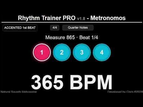 Metronome 365 BPM (Accented 1st Beat) Quarter Notes