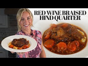 Red Wine Braised Venison Hind Quarter from a Whitetail Deer | Wild Game Recipe