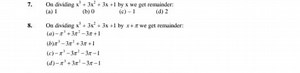 7. On dividing x3 3x2 3x 1 by x we get remainder:(a) 1(b) 0(... | Filo