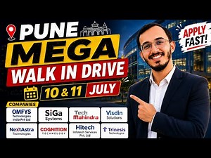 Pune Mega Walk-In Drive | Freshers Hiring | Software Developer, SAP, AI/ML, Testing & More