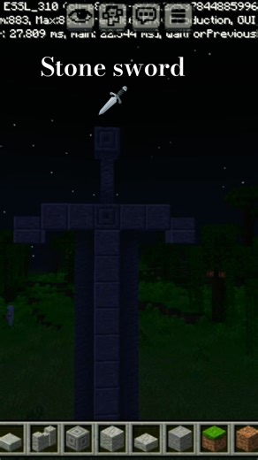 stone sword in minecraft 😱
