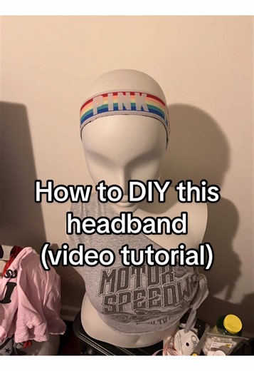 Forcing myself to use my sewing machine 😭 I’m trying to practice sewing at least once a day. Turned an old pair of underwear into a headband 💕 #diyfashion #sewingdiy #thriftflip #accessories #Y2KFashion
