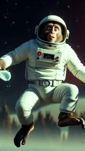 Monkey astronaut on a crazy alien planet!😹🚀#shortvideo #monkey #funny