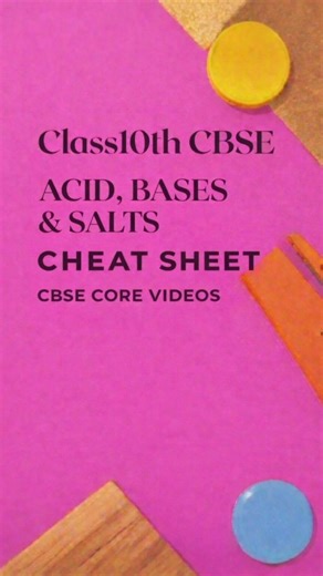 🔥Acids, Bases & Salts (Cheat Sheet) | Class 10 Science – Chapter 2 | 2026