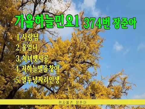 374번 가을하늘민요1 장준아전자올겐 사랑님/울엄니/처녀뱃사공/저하늘별을찿아/열두냥짜라인생