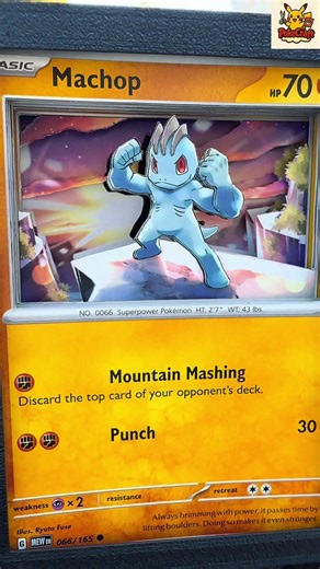 Machop’s Power Unleashed! Incredible 3D Pokémon Card #pokemon #pokemoncards #pokemontiktok #pokemontcg #machop