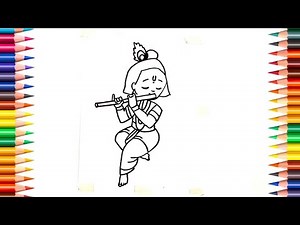 How to Draw a Little Krishna Drawing ||Easy For Kids and Beginners||