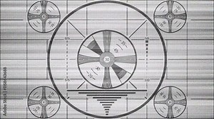 Retro Television Test Pattern with grayscale tones Bars Stock Video