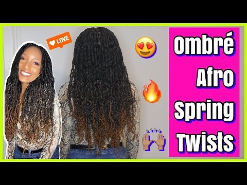 Long Ombre Afro Spring Twists With Outre X-Pression Afro Springy Twist Hair | Install Tutorial