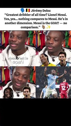 Jeremy Doku on Messi 🗣️ #ytshorts #football #messi #futbol #viscabarca #leomessi #fyp