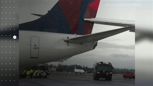 42K views · 363 reactions | No one was hurt when two planes collided on the tarmac at Seattle-Tacoma International Airport on Wednesday. Here are some of the top stories happening around the world. | CBS Evening News | Facebook