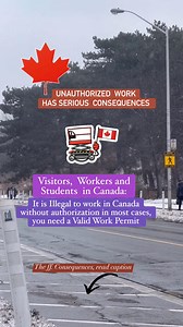 For Unauthorized Workers (Canada Focus) Removal: You can be removed (deported) from Canada. Bans: Face bans from re-entering Canada for up to 5 years, impacting future applications. Immigration Record: Receive a permanent fraud record with Immigration, Refugees and Citizenship Canada (IRCC). Application Impact: Severely harms chances for future visas or permanent residency. Exploitation: Become vulnerable to unsafe conditions, wage theft, abuse, and forced labor. Work Permit Delays: Even after s
