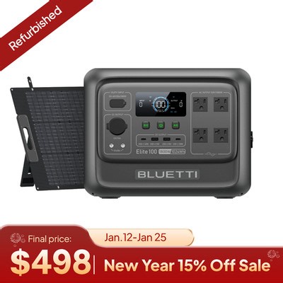 BLUETTI Elite 100 V2 1800W 1024Wh Portable Power Station With 200W Solar Panels | eBay