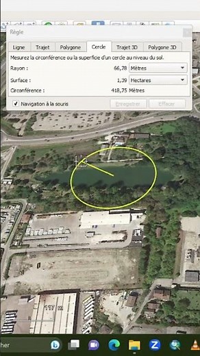 Tracer un cercle et calculer le rayon sur Google Earth Pro