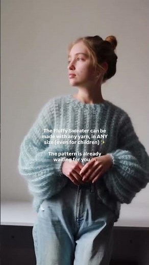 One of our all-time favorite patterns is my Fluffy Sweater 🤍 It’s easy, super cozy to make, and so