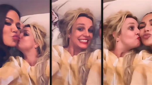 Brittney Spears links up with the Kardashians, posing for playful bed selfies and posting videos with True and Chicago. | Entertainment Tonight