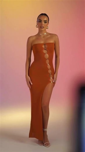 Introducing our Keyhole Detail Bandeau Maxi Dress in Sunset #MurciEDEN